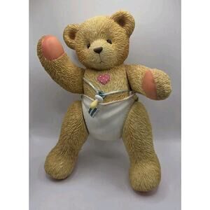 Cherished Teddies Music Box Playful Friend Baby Boy Bear Large 8" Tall Untested